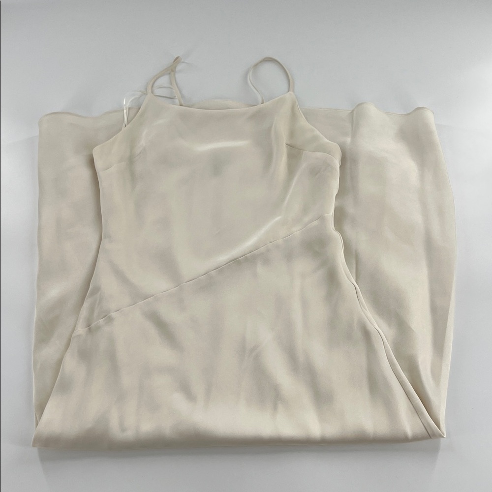 Express Ivory dress Satin Scoop Neck Downtown Cami Slip midi bride bridal - Picture 4 of 9